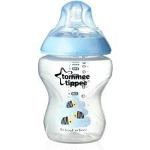 Tommee Tippee Closer to Nature Baby Bottle Decorated for Boy, 260ml, Newborn