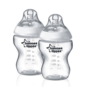 Tommee Tippee Closer to Nature 260 ml Feeding Bottles, X2 Bottles