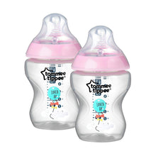 Load image into Gallery viewer, Tommee Tippee Closer to Nature Baby Bottle Decorated Pink, X2 Bottles, 260 ml
