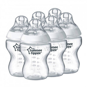 Tommee Tippee Closer to Nature Clear Bottles, 260 ml, Pack of 6