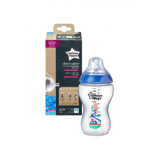 Tommee Tippee Closer to Nature 340 ml Decorated Bottle, Boy, +3 months