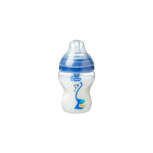 Tommee Tippee Advanced Anti Colic Decorated Bottle with Heat Sensing Tube, 260 ml, Boy