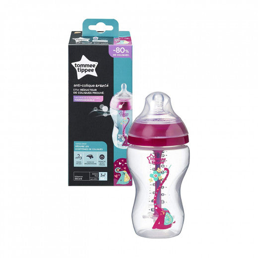 Tommee Tippee Advanced Anti Colic Decorated Bottle, 340 ml, Girl, +6 Months