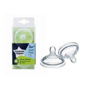 Tommee Tippee Advanced Anti-Colic Medium Flow Teats, 2-Pack, +3 months