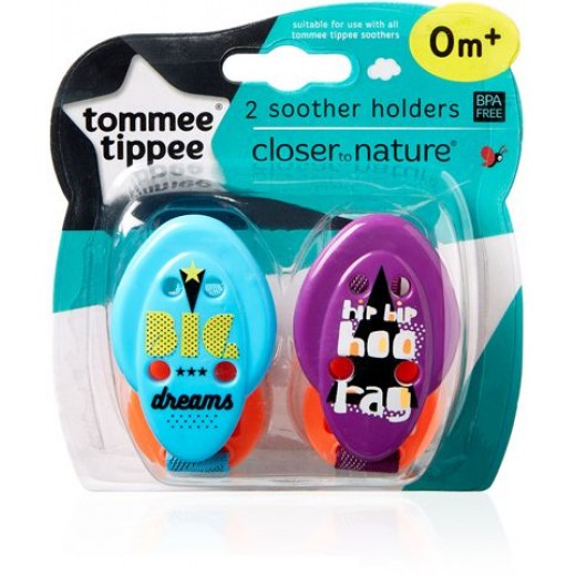 Tommee Tippee Closer to Nature Soother Holder, 2-Pack