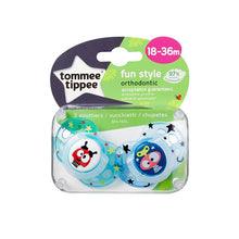 Load image into Gallery viewer, Tommee Tippee Fun Soother, 18-36 Months, Blue, 2-Pack
