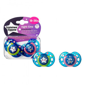 Tommee Tippee Orthodontic Pacifiers Night 18-36 months, 2-Pack