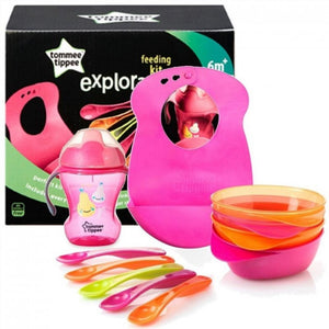 Tommee Tippee Explora Feeding Kit Including Bib, Pink