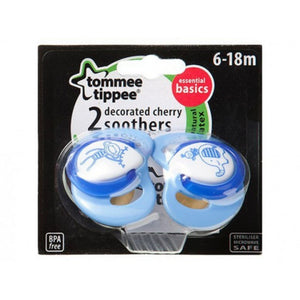 Tommee Tippee Basics Decorated Cherry Soothers 6-18 months X2