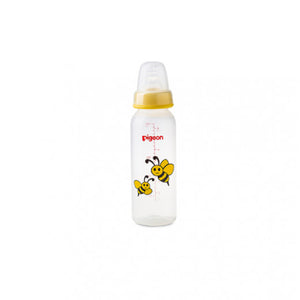 Pigeon Decorated Bottle - (Slim Neck) 240ml 1PC - Yellow