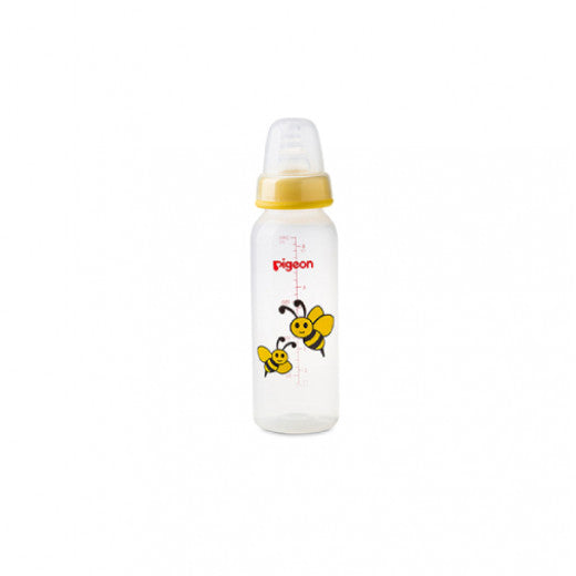 Pigeon Decorated Bottle - (Slim Neck) 240ml 1PC - Yellow