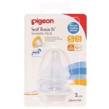 Load image into Gallery viewer, Pigeon SofTouch Peristaltic Plus Wide Neck Nipple S +1 Months - 2Pack
