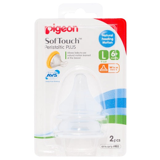 Pigeon SofTouch Peristaltic Plus Wide Neck Nipple L +6 Months