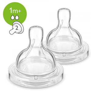 Philips Avent Classic Slow Flow Teats +1 month, 2 Holes