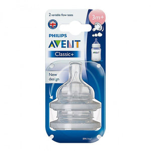 Philips Avent Teat Silicone Var, 2 Pack, +3 months