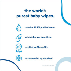 WaterWipes Baby Wipes Sensitive Newborn Skin, 240 Wipes (4 Packs of 60 Wipes)