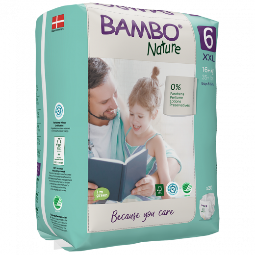 Bambo Nature Diapers Size 6 (16+ Kg), 20 diapers