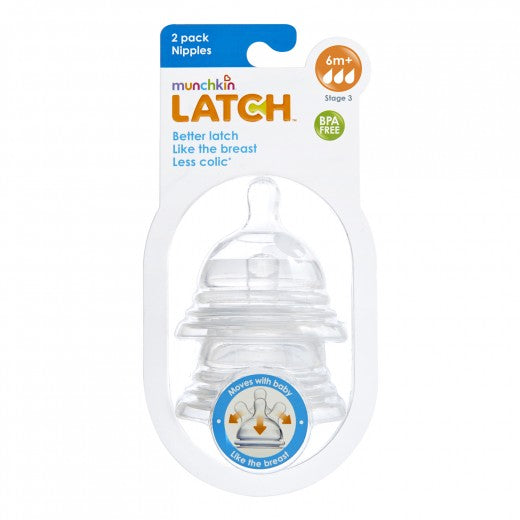 Munchkin Latch Nipples Stage 3, 2-Pack, +6 months