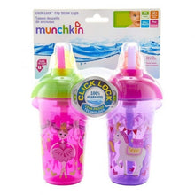 Load image into Gallery viewer, Munchkin Click Lock 9oz Decorated Flip Straw Cup - +12 Months - 2 Pack
