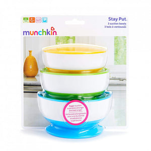 Munchkin Stay Put - Bowl with suction cup, 3 package, +6 Months