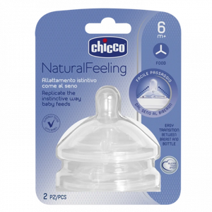 Chicco Natural Feeling Teat 6M+ Food Flow 2 Pcs