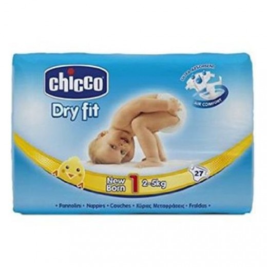 Chicco Dry Fit Diapers Size 1 Newborn 2-5 Kg 27 PCS