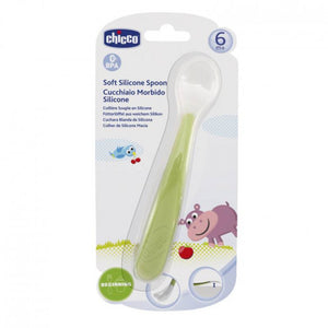 Chicco Soft Silicone Spoon, Green, +6 Months