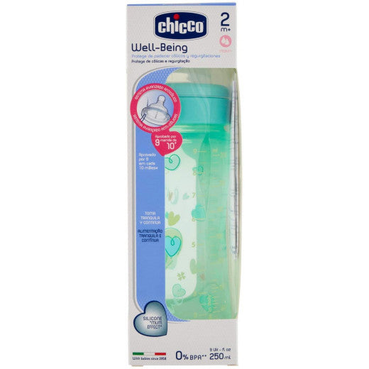 Chicco Well Being Feeding Bottle Green - 250 ml