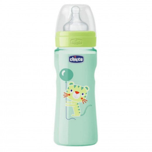 Chicco - Well-Being Bottle 330ml- Silicone (Tiger)