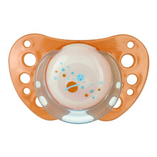 Load image into Gallery viewer, Chicco Physio Air Night Silicone Soothers, Yellow-Orange, +12 months, 2 Pieces
