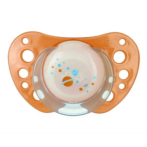 Chicco Physio Air Night Silicone Soothers, Yellow-Orange, +12 months, 2 Pieces