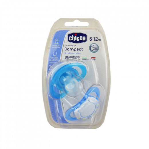 Chicco Physio Compact Blue (6-12M) Silicone 2 Pieces