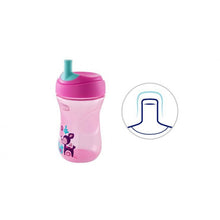 Load image into Gallery viewer, Chicco First Straw Trainer No Spill Sippy Cup 12M+, 9oz, Purple
