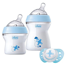 Load image into Gallery viewer, Chicco Natural Baby Feeling 2-Piece Bottle With Teether Gift Set , Blue
