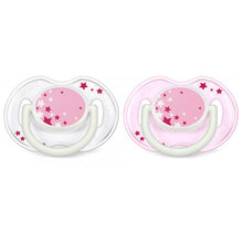 Load image into Gallery viewer, Philips Avent Pacifiers Night Time Pink 2 Pack, 0-6 Months
