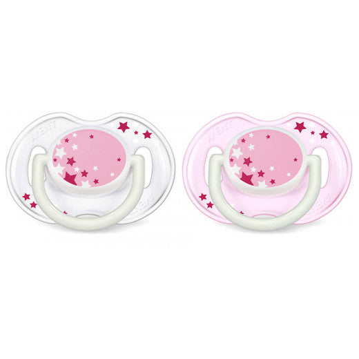 Philips Avent Pacifiers Night Time Pink 2 Pack, 0-6 Months