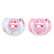 Load image into Gallery viewer, Philips Avent Pacifiers Night Time, 2 Pack, Pink, 6-18 Months
