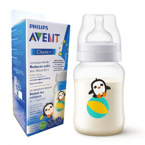 Philips Avent Classic+ Baby Bottle, Penguin, 260 ml, 1+ Months