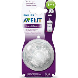 Philips Avent Natural Nipple, 2 Pack, 1+ Months