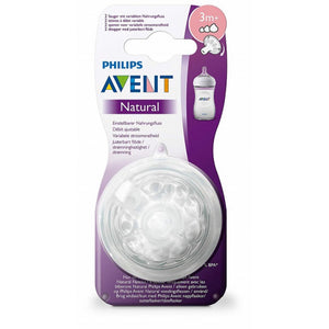 Philips Avent Natural Nipple Variable Flow , 2 Pack , +3 Months