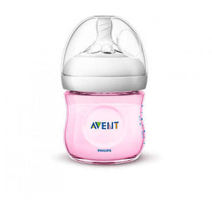 Philips Avent Natural Baby Bottle 125ml, Pink, 1 Pack, 0+ Months