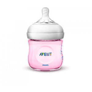 Philips Avent Natural Baby Bottle 125ml, Pink, 1 Pack, 0+ Months