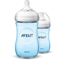 Load image into Gallery viewer, Philips Avent Natural Baby Bottle Slow Flow teat 260 ml, Blue Pack of 2, 1+ Months
