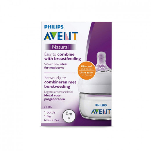 Philips Avent Natural baby bottle 60 ml, 1 Pack, 0+ Months