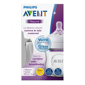 Philips Avent Natural Glass Bottle, 120 ml, 1 Pack, 0+ Months