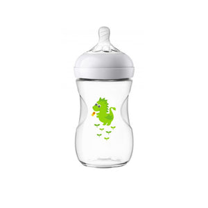 Philips Avent Natural Baby Bottle 260 ml single, Dragon, 0+ Months