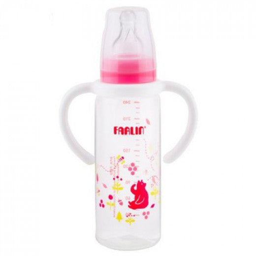 Farlin Standard Neck Feeder with Handle, 240ml, Pink