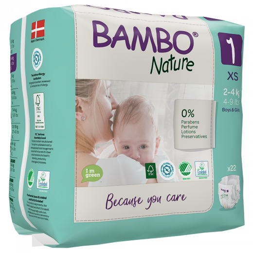 Bambo Nature Newborn Pack, Size 1 (2-4 kg), 22 diapers