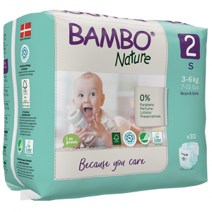 Bambo Nature Diapers Size 2 (3-6 kg), 30 diapers