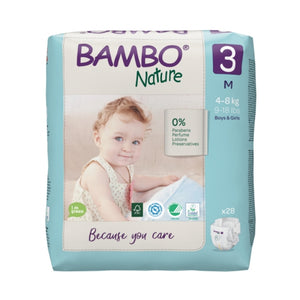 Bambo Nature Diapers Size 3 (4-8 Kg), 28 diapers